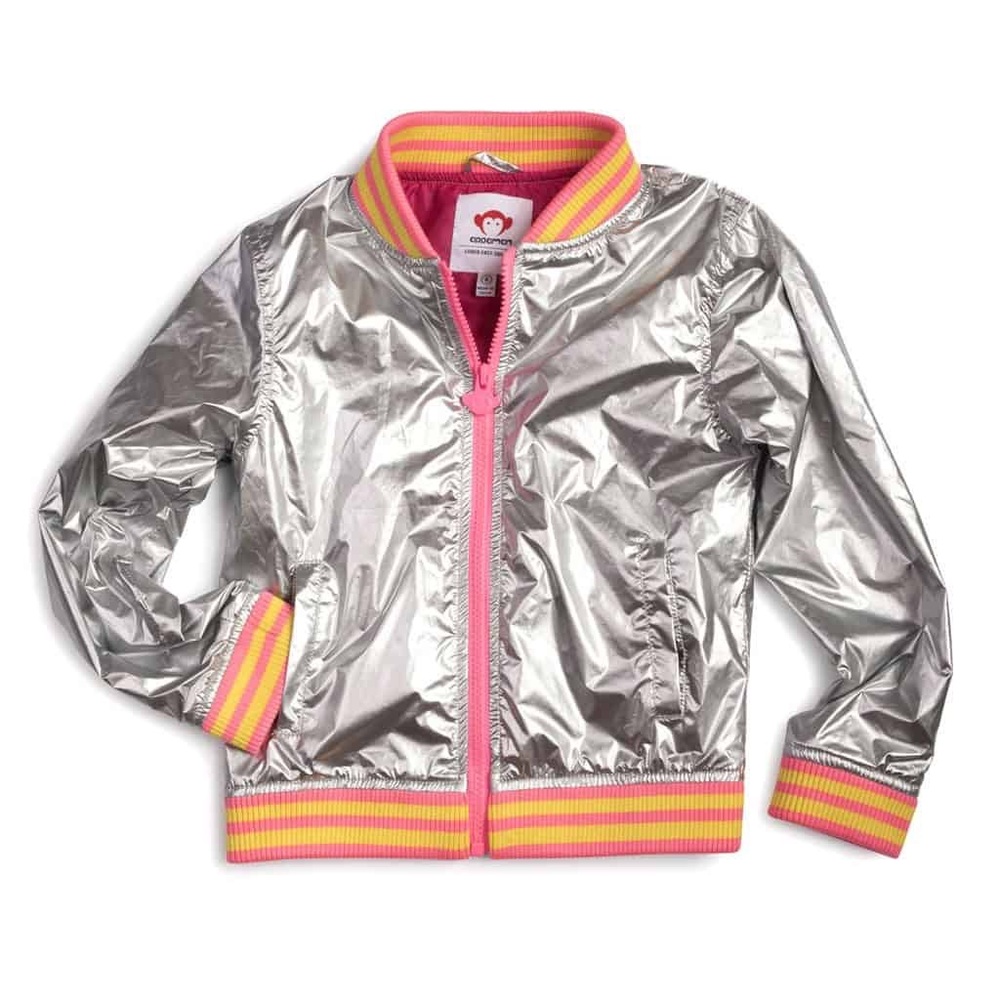 Appaman Metallic Silver Jacket with Pink Accents